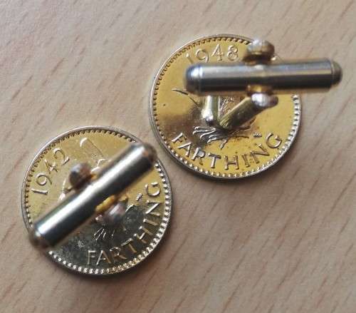 Vintage Farthing gold-plated cufflinks