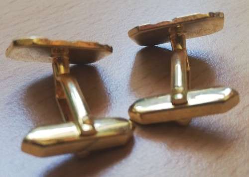 Classical vintage gold-coloured cufflinks