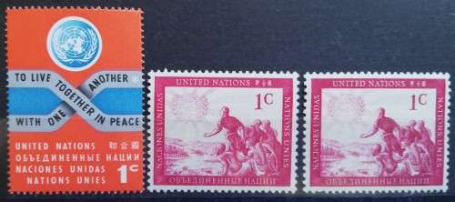 United Nations in New York, lot of 14 MNH stamps 1951-1961