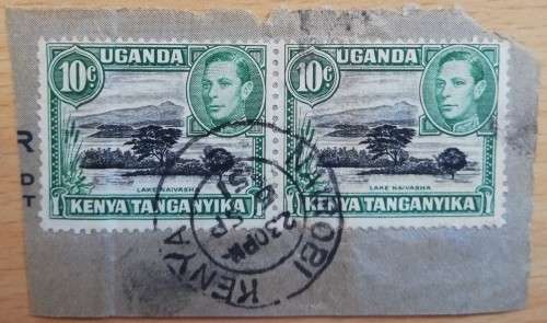 1938 Kenya, Uganda & Tanganyika multiples lot on piece
