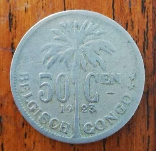 1923 Belgian Congo 50 Centimes