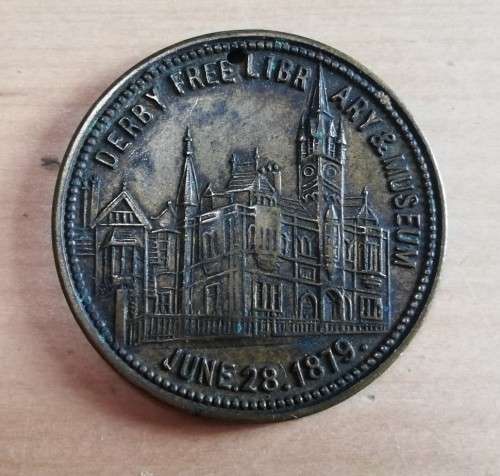 1879 Derby Library & Museum opening medallion