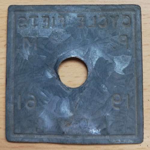 1961 Paarl Municipality Cycle Fiets license #1978