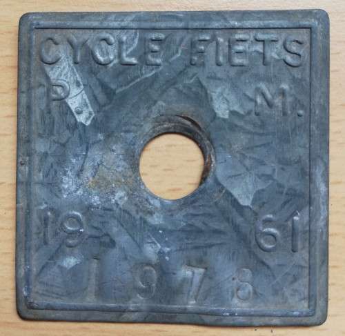 1961 Paarl Municipality Cycle Fiets license #1978