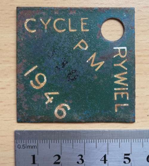 1946 Paarl Municipality Cycle Rywiel license