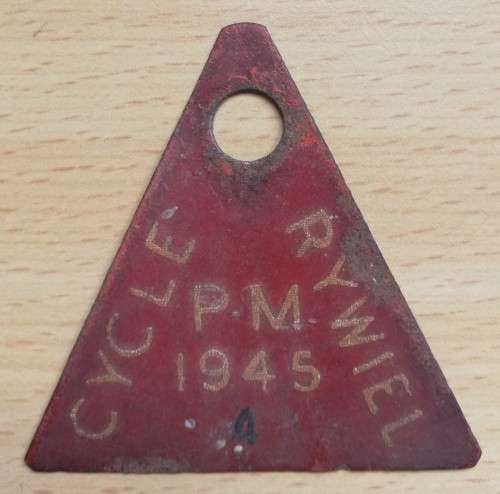 1945 Paarl Municipality Cycle Rywiel license #4