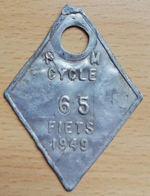 1949 Paarl Municipality Cycle Fiets license #65