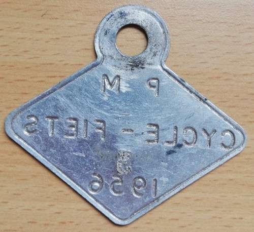 1956 Paarl Municipality Cycle Fiets license #3