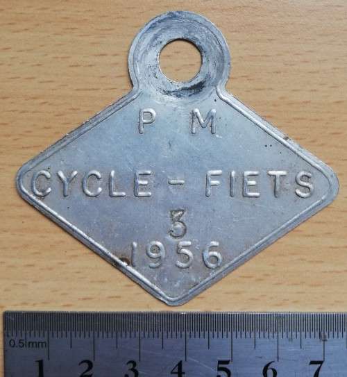 1956 Paarl Municipality Cycle Fiets license #3