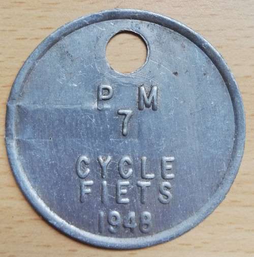 1948 Paarl Municipality Cycle Fiets license #7