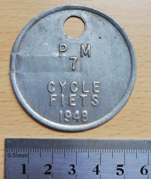 1948 Paarl Municipality Cycle Fiets license #7