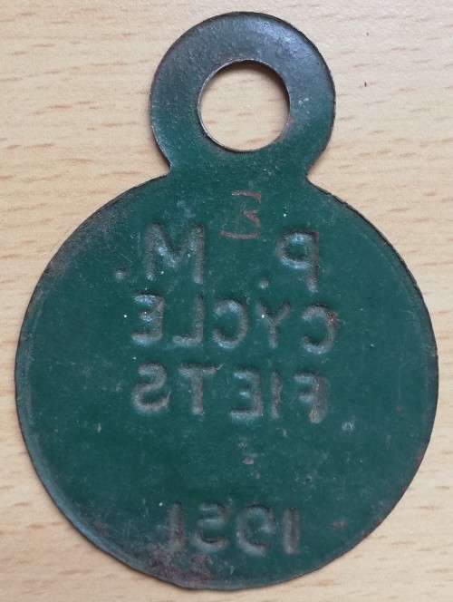 1951 Paarl Municipality Cycle Fiets license #14