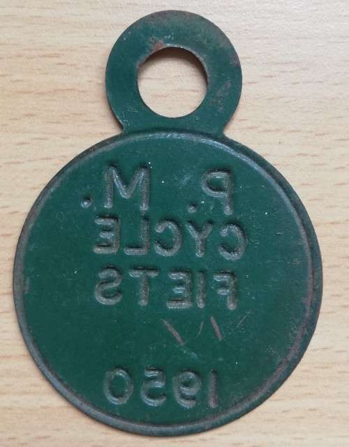 1950 Paarl Municipality Cycle Fiets license #20