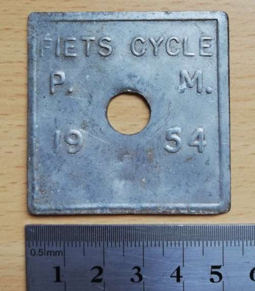 1954 Paarl Municipality Fiets Cycle license #2