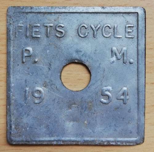 1954 Paarl Municipality Fiets Cycle license #2