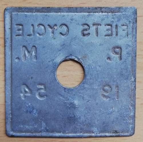 1954 Paarl Municipality Fiets Cycle license #2