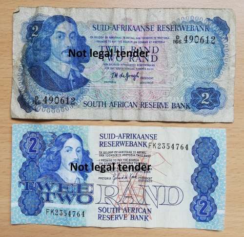 Lot of 17 old SA banknotes - mostly well used