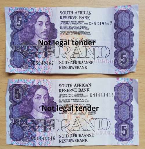 Lot of 17 old SA banknotes - mostly well used