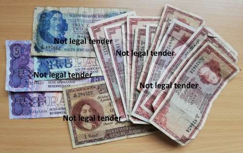 Lot of 17 old SA banknotes - mostly well used