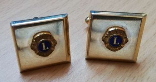 Lot of Lions Club International badges, pins and cufflinks