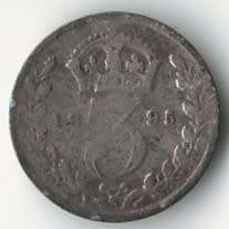 1895 Great Britain 3 Pence *sterling silver