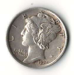 1923 USA Mercury dime *90% silver, great condition