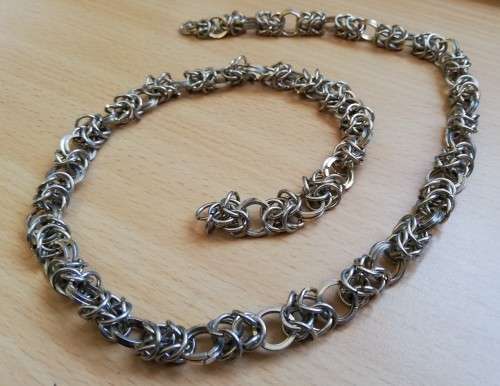 Vintage necklace with interlinking metal circles