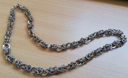 Vintage necklace with interlinking metal circles