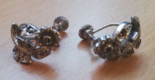 Vintage marcasite screw-on earrings