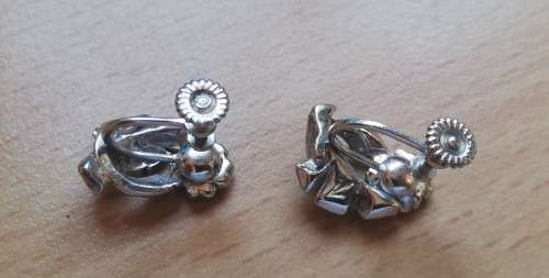 Vintage marcasite screw-on earrings