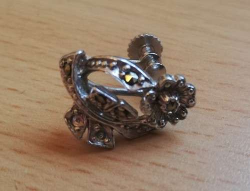 Vintage marcasite screw-on earrings