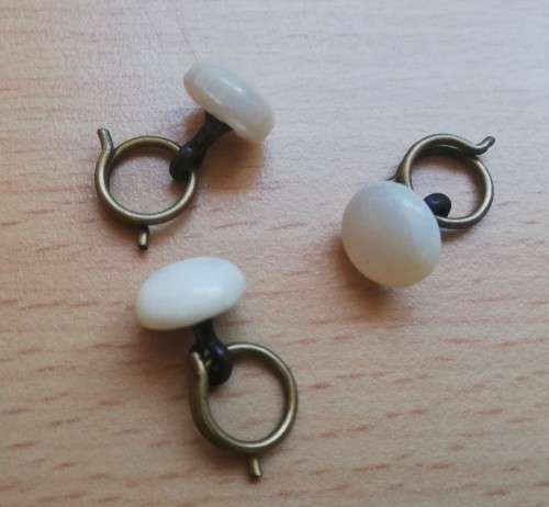 Vintage collection of mother of pearl button clips and detachable studs