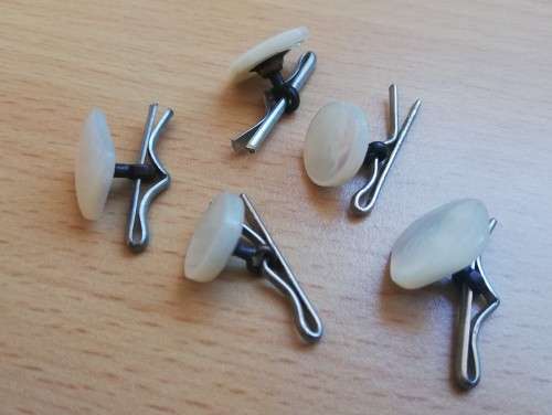 Vintage collection of mother of pearl button clips and detachable studs