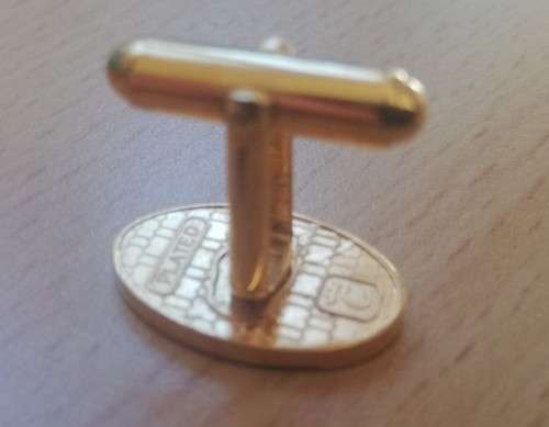 Pair of vintage Sanlam gold-coloured cufflinks, heavy plated