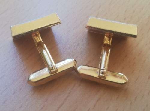Pair of vintage square cufflinks with grey inlay detail