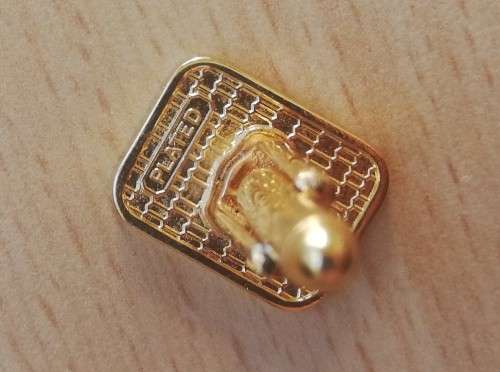 Pair of vintage gold-plated cufflinks - LB logo
