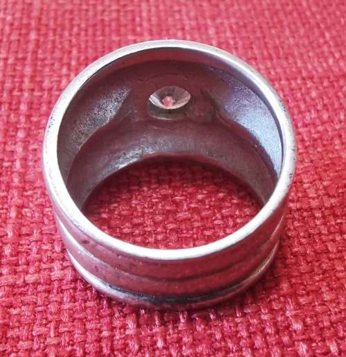 Vintage sterling silver ring with faux diamond