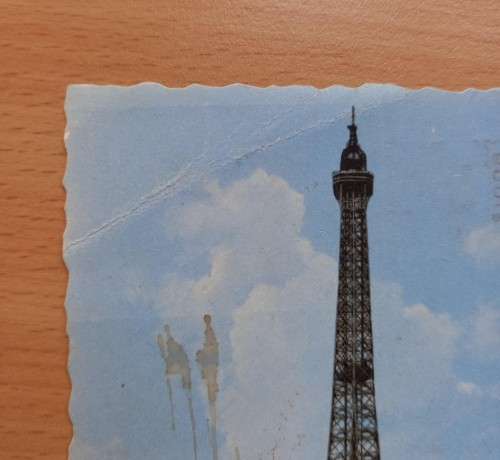 1956 France Souvenir Card of the Eiffel Tower to Cape Town