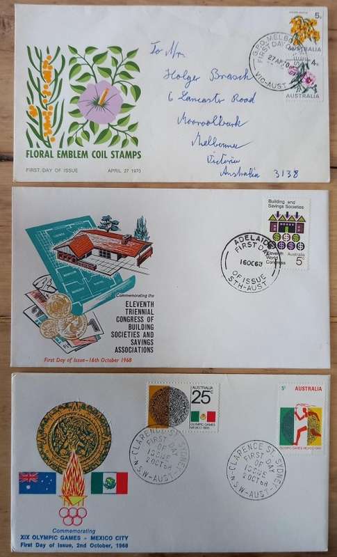 Australia lot of 18 FDCs 1967-1970