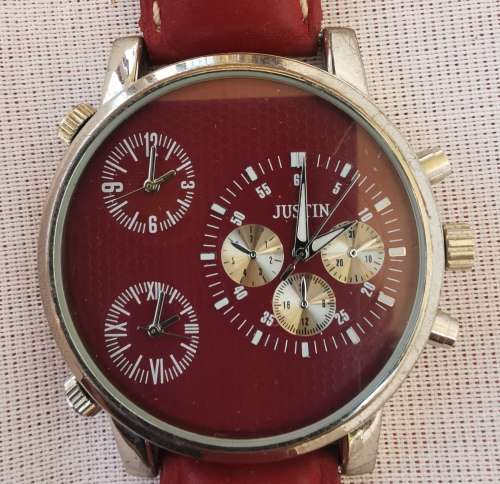 Men`s Justin watch with 3 dials - 3 new batteries, all working
