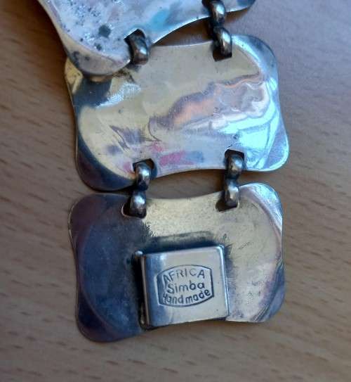 Vintage collectible South Africa silversmiths 'Simba' animal bracelet, 1950s/60s
