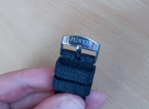 Gents Justin multifunctional watch with rubber strap, new battery, working
