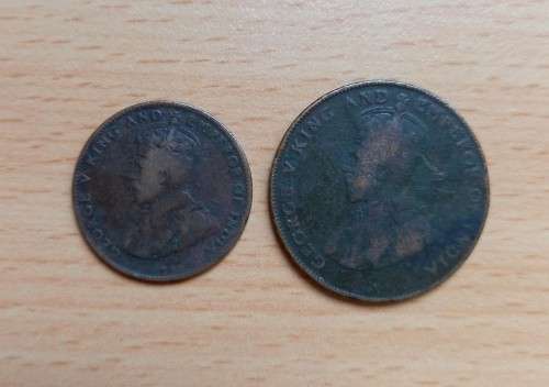 1924 Mauritius 2 Cents & 5 Cents, rare