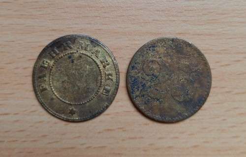 Germany Hamburg pair of ferry tokens Faehrmarke H.D.A.G. rare