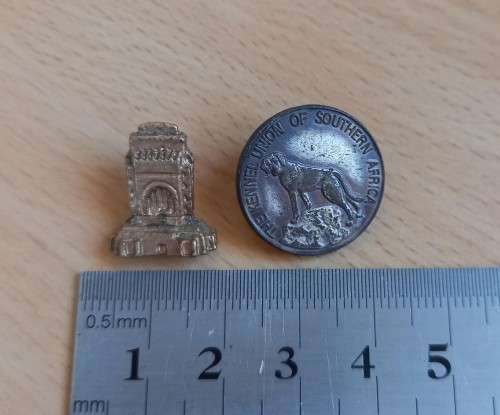 Great lot of 13 vintage South African lapel pin badges, including Voortrekker Monument