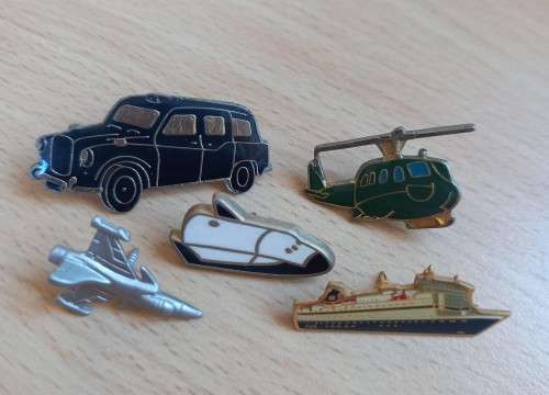 Great lot of 10 vintage lapel pin badges, various transportation