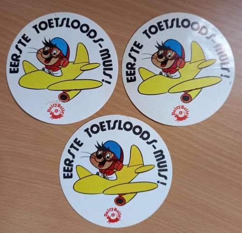 Dairy Belle lot of 3 Eerste Toetsloods-Muis stickers