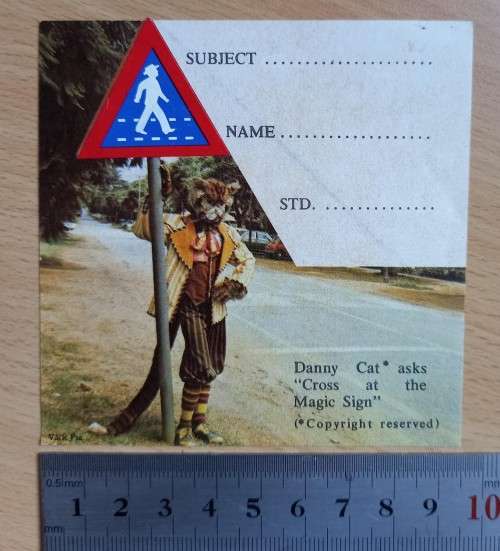 Lot of 3 vintage Danny Cat road safety stickers for school books