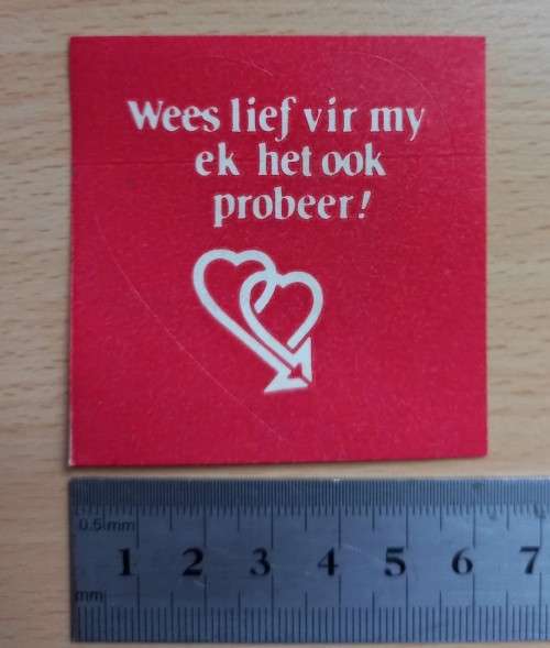 Absurd vintage Afrikaans WP Blood Services sticker