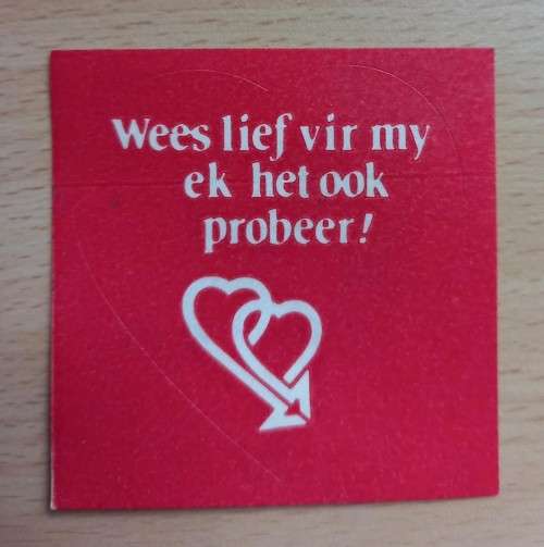 Absurd vintage Afrikaans WP Blood Services sticker